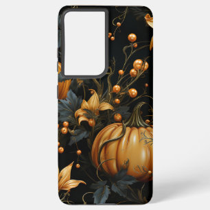 BLACK AND GOLD GOTHIC HALLOWEEN PUMPKINS SAMSUNG GALAXY CASE