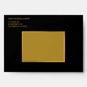 Black and Gold Gothic style with Gold Address Envelope