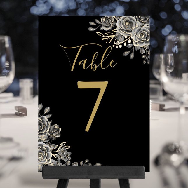 Black And Gold Gothic Wedding Table Number (Black And Gold Gothic Wedding Table Number)