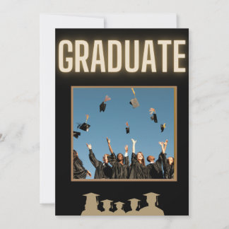 Black and Gold Graduation Announcement 