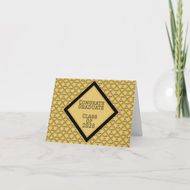 Black and Gold Graduation Note Cards | 2026 (Front)