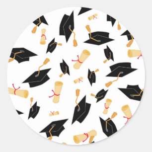 Black and Gold Graduation Stickers