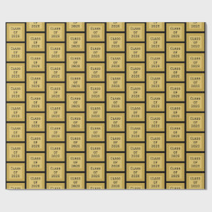 Black and Gold Graduation Wrapping Paper   2026