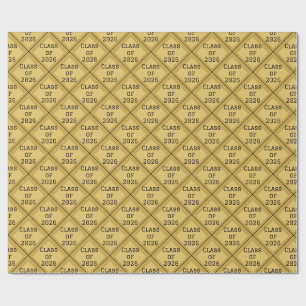Black and Gold Graduation Wrapping Paper   2026