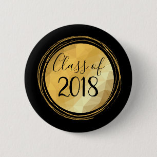 Black and gold gradutation class 6 cm round badge