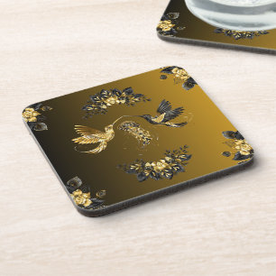 Black and Gold Graphic Art, Otherworldly Unity Coaster