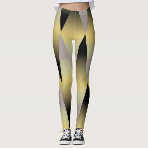 black and gold grey geometric cool Leggings