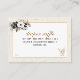 Black and Gold Halloween Baby Shower Diaper Raffle Enclosure Card