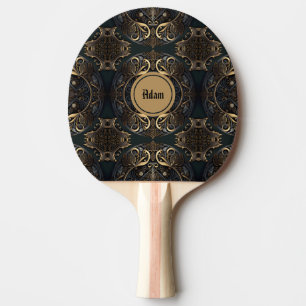 Black and Gold Historical Medieval  Ping Pong Paddle