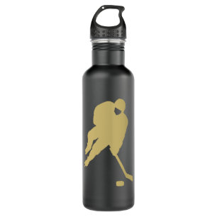 BLACK AND GOLD HOCKEY 710 ML WATER BOTTLE
