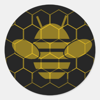 black and gold honey bee comb sticker