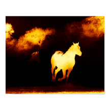 Black and Gold Horses Running Poster