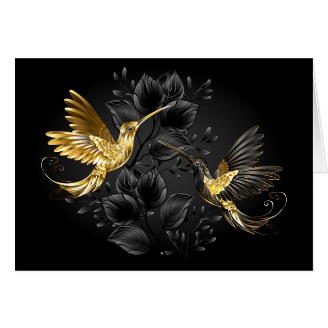 Black and Gold Hummingbird (Front Horizontal)