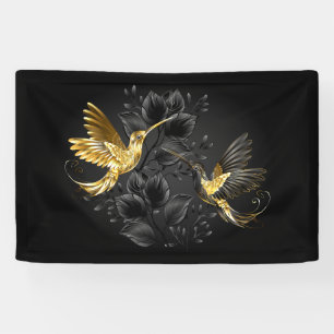 Black and Gold Hummingbird Banner