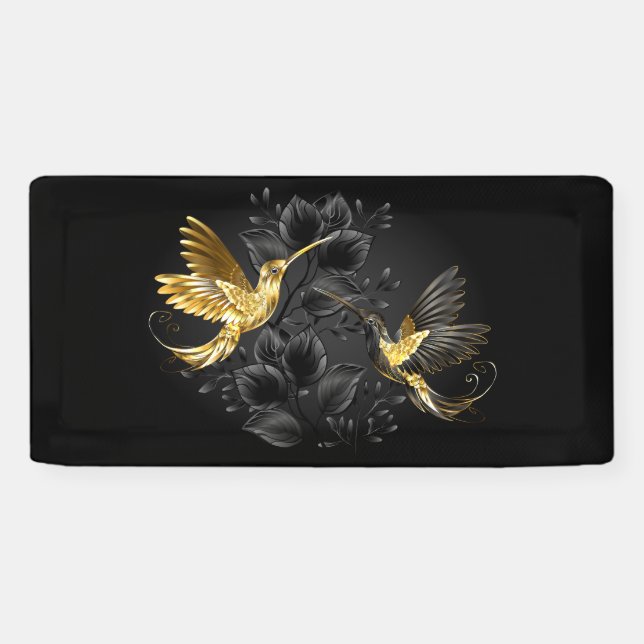 Black and Gold Hummingbird Banner (Horizontal)