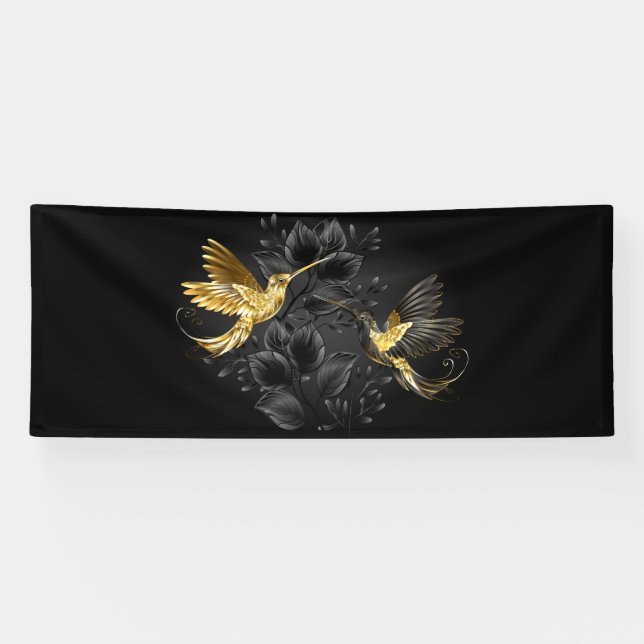 Black and Gold Hummingbird Banner (Horizontal)
