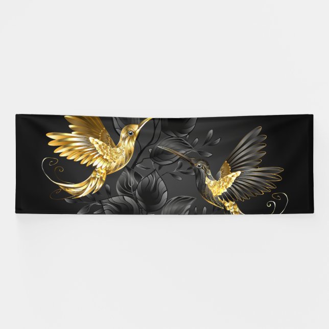 Black and Gold Hummingbird Banner (Horizontal)