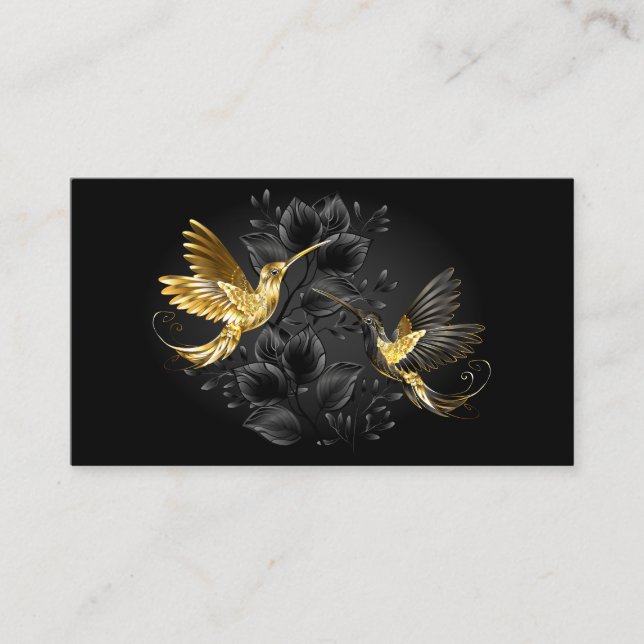 Black and Gold Hummingbird Calling Card (Front)