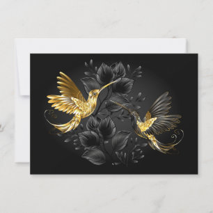 Black and Gold Hummingbird Card