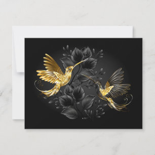 Black and Gold Hummingbird Card