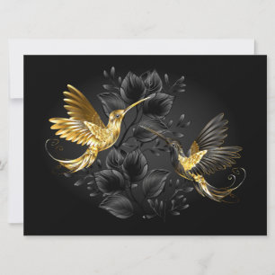 Black and Gold Hummingbird Card