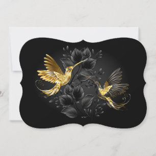 Black and Gold Hummingbird Card