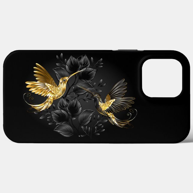 Black and Gold Hummingbird Case-Mate iPhone Case (Back (Horizontal))