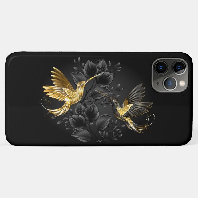 Black and Gold Hummingbird Case-Mate iPhone Case (Back (Horizontal))