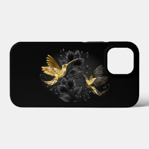 Black and Gold Hummingbird iPhone 13 Mini Case