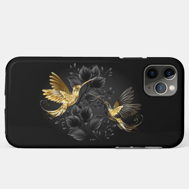 Black and Gold Hummingbird Case-Mate iPhone Case (Back (Horizontal))