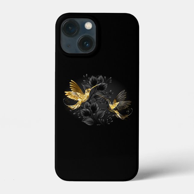 Black and Gold Hummingbird Case-Mate iPhone Case (Back)