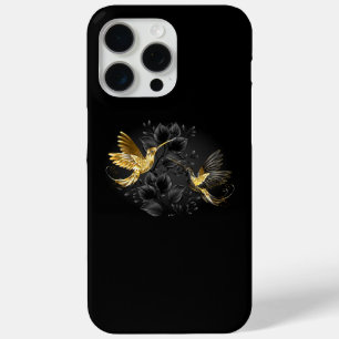 Black and Gold Hummingbird iPhone 15 Pro Max Case