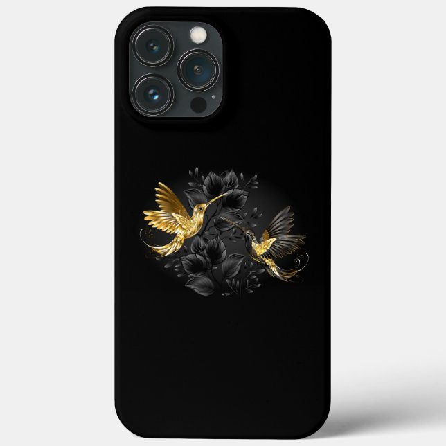 Black and Gold Hummingbird Case-Mate iPhone Case (Back)