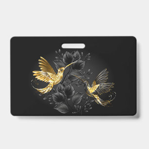 Black and Gold Hummingbird ID Badge