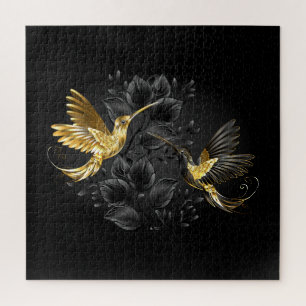 Black and Gold Hummingbird Jigsaw Puzzle