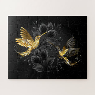 Black and Gold Hummingbird Jigsaw Puzzle