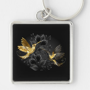 Black and Gold Hummingbird Key Ring