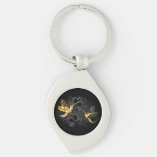 Black and Gold Hummingbird Key Ring