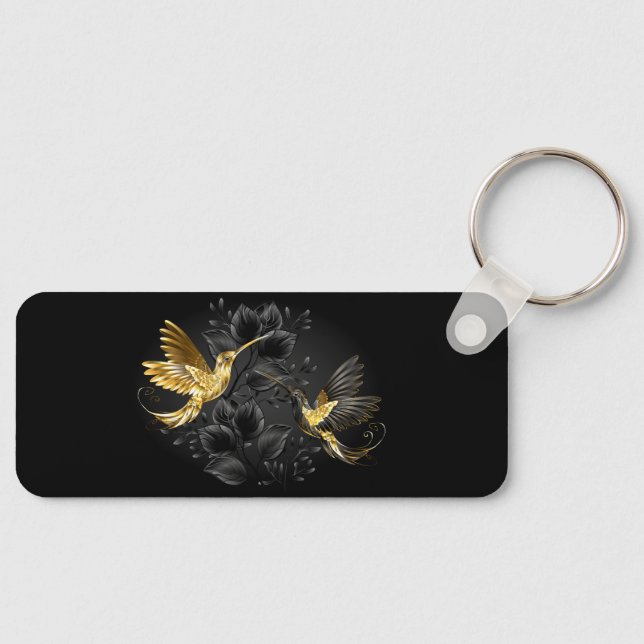 Black and Gold Hummingbird Key Ring (Front)