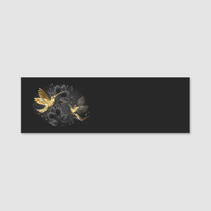 Black and Gold Hummingbird Name Tag