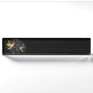 Black and Gold Hummingbird Nameplate