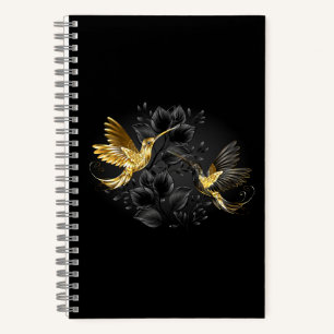 Black and Gold Hummingbird Notebook