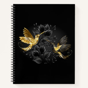 Black and Gold Hummingbird Notebook