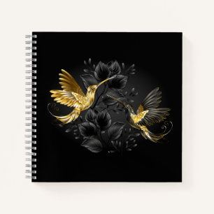 Black and Gold Hummingbird Notebook