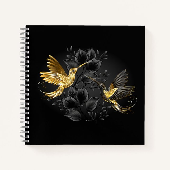 Black and Gold Hummingbird Notebook (Front)