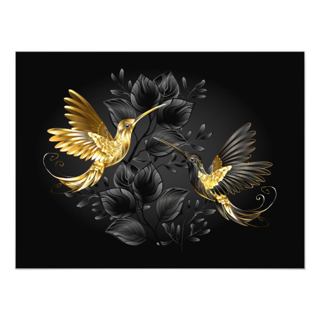 Black and Gold Hummingbird Photo Print (Front)