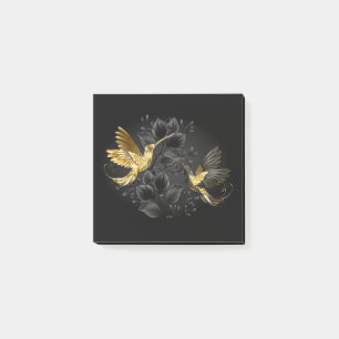 Black and Gold Hummingbird Post-it Notes