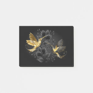 Black and Gold Hummingbird Post-it Notes
