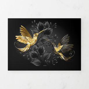 Black and Gold Hummingbird Tri-Fold Programme