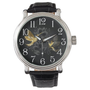 Black and Gold Hummingbird Watch